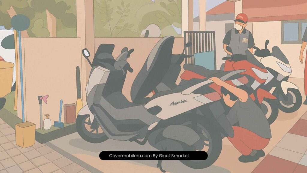 Cara Mencegah Motor Dicuri Saat Terpaksa Parkir di Luar - Cover Mobilmu By Gicut Smarket
