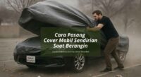 Cara Pasang Cover Mobil Sendirian di Tempat Angin Kencang - Covermobilmu By Gicut Smarket