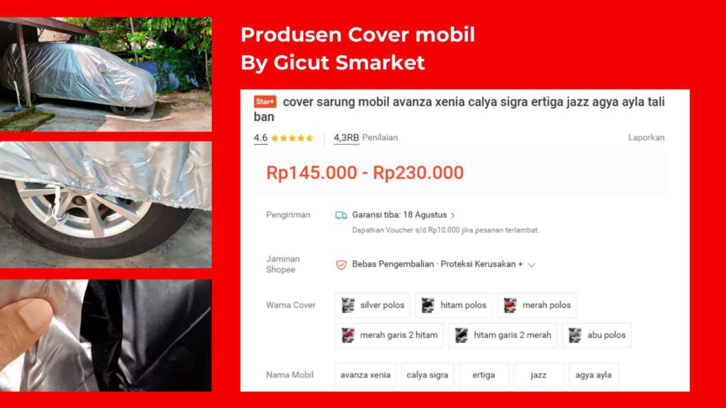 Harga Sarung Mobil Ertiga Terbaik - Cover Mobilmu By Gicut Smarket