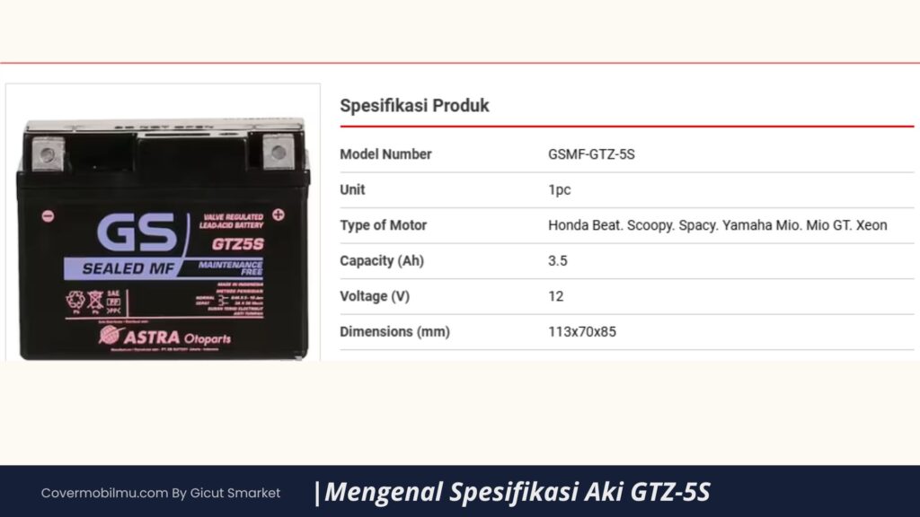 Ukuran Aki GTZ-5S dasn Spesifikasinya - Cover Mobilmu